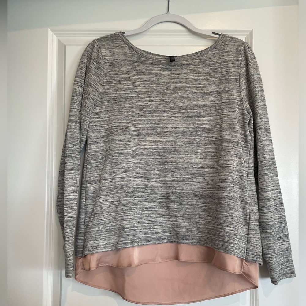 White House Black Market top with blouse under hang.